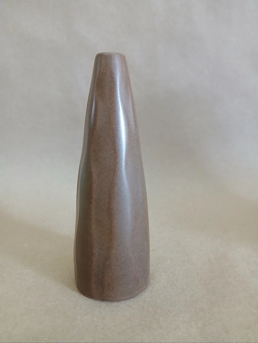 Vintage Jonathan Adler Pot A Porter Brown Conical Porcelain Vase 6.5 in